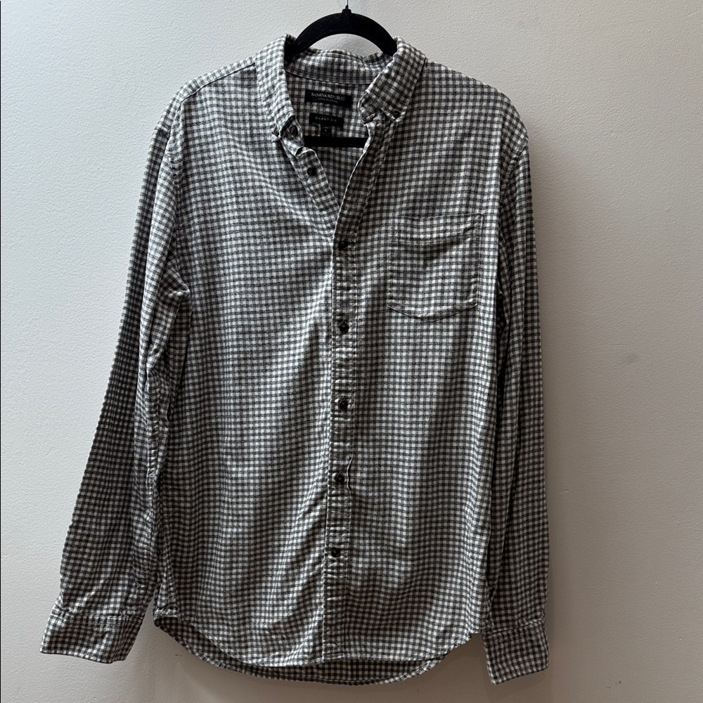 Banana Republic Black and White Checkered Shirt